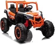 GarveeLife 24V Ride On Car for Kids, Battery Powered Ride On Toys with Remote Control, Kids Electric Vehicle, 4 Wheeler Electric Off-Road Utv Ride On Truck, Suspension, Led Lights, Orange