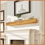 Avana Fireplace Mantle - Natural Fireplace Mantles Wood - Mounted Mantles for Over Fireplace - Handcrafted Fireplace Wood Mantel - Wood Mantels for Fireplace (Rustic Natural, 48 X 8 X 3)