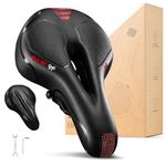 Bike Seat, YOUNGDO Bicycle Saddle Comfortable Soft Wide Road Bike Gel Saddles, Breathable Mountain Bike Seat, Suitable for MTB Mountain Bike, Folding Bike, Road Bike, Spinning Bike, Exercise Bikes