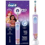 Oral-B Pro Kids Princess Electric Toothbrush for Children from 3 Years, Includes Sensitiv+ Mode for Dental Care, Extra Soft Bristles, 1 Replacement Brush, 4 Stickers, Purple/Blue