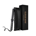 CLOUD NINE The Curling Wand Hair Curler Gold | Styling Tool Variable Temperature Control 125°C to 175°C Range of Hair Types Strong Shiny Healthy Results | Ceramic Barrel Pivoting Cord