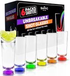 SWOOC - Unbreakable Tall Shot Glasses Set of 6 (2oz) - 250x Stronger Than Glass, 25x Stronger Than Acrylic - Colorful & Dishwasher-Safe - Tequila Shot Glasses - Shot Glass Set - Unique Shot Glasses