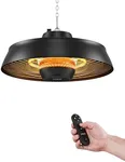 ETL Certified 1500W Infrared Patio Heater - Fast 3S Heating, Waterproof, Adjustable Height, Remote Control heater for Gazebo and Garage