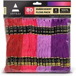 ARTEZA Embroidery Thread, 80 Skeins, Black, White, Dark Gray, & Light Gray, Mercerized Cotton