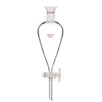 StonyLab Borosilicate Glass 250ml Heavy Wall Conical Separatory Funnel with 24/40 Joints and PTFE Stopcock - 250ml