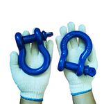 Pack of 2 D Shackle 3/4 Shackle Blue Shackles 3/4 D-ring Shackle by Vault Cargo Management 3/4 Shackles, 4.74 Ton D Ring Anchor Shackle for Towing D Ring Shackles Blue Powder Coated Shackles