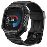 Spigen Rugged Armor Pro Strap & Case For Fitbit Versa 4 / Sense 2 - Matte Black (Watch Not Included),W-167 MM