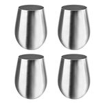 Yesland Stainless Steel Unbreakable Wine Glasses- 18 Ounce Set of 4 Wine Glasses, Portable Wine Tumbler, for Outdoor Events, Picnics