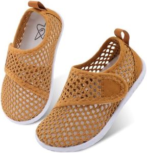 LeIsfIt Boys Girls Water Shoes Kids Aqua Socks Toddler Quick-Dry Swimming Shoes Non-Slip Summer Shoe for Beach Pool Surf, Brown, 11 Toddler