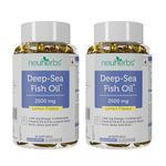 Neuherbs Deep Sea Omega 3 Fish Oil Supplement Triple Strength 2500 Mg, Essential Fatty Acid Combination of 1486 mg 892 mg EPA and 594 mg DHA per serving,120 Softgels