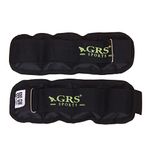 GRS® Wrist/Ankle Weights 1 kg (Half Kg 1/2 kg Each x 2 pc), rubber, black