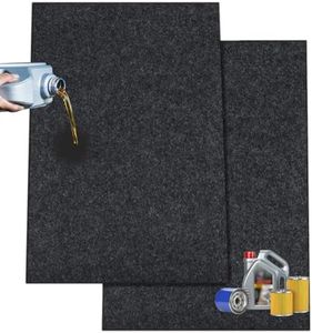 Ahpuhtan 2 Packs 36 x 60 Inch Oil Spill Mat for Garage, Garage Floor Oil Change Mat for Driveway Under Car, Oil Pads Drip Leak Mat with Weather Backing, Reusable, Washable, Non Slip, Protects Floor