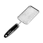 SIGNAMIO® Hand Kadukas Cheese Grater for Kitchen Stainless Steel Carrot Greater Ginger Slicer, Vegetable, Fruit Grinder - with Steel Protective Cover, Dishwasher Safe -29.5" cm Flat (Black Handle)