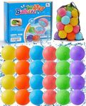 Reusable Water Balloons 24 Pcs, Quick-Fill Summer Water Toys for Pool Parties & Outdoor Beach Backyard Games, Durable Splash Balls for Kids