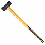 10 LB Sledge Hammer with Heavy Duty Construction, 35-Inch Fiberglass Handle, Overstrike Protection, Textured Grip