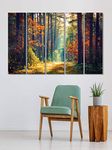 999STORE Tree covered road tree paintings for living room bedroom hall wall art panels hanging tree painting Set of 5 frames (130 X 76 Cm)