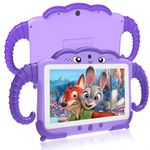 okulaku Kids Tablet 7 Inch Toddler Children Learning Tablet with WiFi 32GB Child PC with Slim Case Education Software Installed for Boys Girls Android System Dual Camera Child Lock YouTube Purple