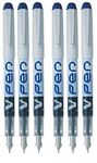 Pilot Blue V Pen Fountain Pen Disposable Medium Line Liquid Ink SVPN-4W (Pack Of 6)