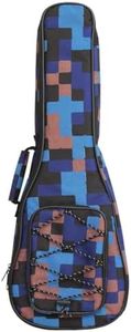 MUINS Ukulele Bag,21 23 26 30 inch Ukelele Case Thicker Pad For Soprano Concert Tenor Uke with Double Adjustable Straps and Handle (Blue lattice, 26 Inch)