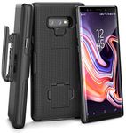 Encased Galaxy Note 9 Belt Case, DuraClip Series Slim Fit Holster Shell Combo with Holster Clip and Rubberized Grip Finish for Samsung Note 9 Phone (Smooth Black)