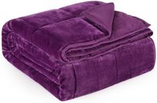 Uttermara Weighted Blanket for Adult, Brushed Fabric and Shiny Warm Flannel Heavy Blanket Great for Sleeping Calming for Spring Summer Fall Winter, Bedding Sofa Bed 60" x 80" 20lbs Purple