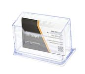 SNDIA 1-Tier Business Card Holder Visiting Card Stand Organizer Clear Card Holder Display Stand for Office (Transparent)