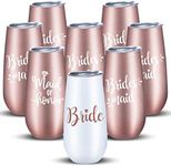 Romooa Wine Tumblers Set of 8, Bride Cup Romooa Champagne Cup Bride and Maid of Honor Mug 6 oz Stainless Steel Romooa Proposal Gifts for Engagement Wedding Bachelorette Party Supplies