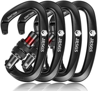 JRSGS Locking Carabiner Clip, 25kN Screwgate Hook for Climbing & Camping