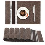 HOKIPO Pvc Washable Set Of 6 Placemats For Dining Table - 45X30 Cm (Ar1404, Polyvinyl Chloride)