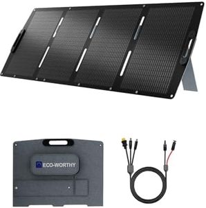 ECO-WORTHY 200W Portable Folding Solar Panel IP67 Waterproof for Motorhome,Camping,Fishing,Boats,Outdoor(Compatible with 95% Generators)