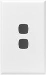 HPM Excel 2 Gang Light Switch Cover Plate, White