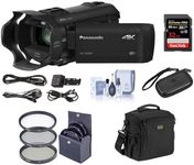 Panasonic 4K Ultra HD Camcorder HC-VX981K (Black), 20x Optical Zoom, Bundle Kit with Video Bag + 32GB SDHC Card + 49mm Filter Kit + Cleaning Kit + Memory Wallet