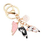 Cat Pendant Keychain Cute Animal Cat Charm Key Chains for Backpack Kawaii Cat Themed Gifts for Pet Owner Veterinarian Cat Lovers Birthday Christmas Gift Cat Accessories for Women Girls