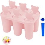 DULKET Ice Lolly Moulds, Ice-Cream Moulds, Ice Lolly Moulds with Sticks, Popsicles Mould, Easy to Make, Reusable and Easy to Remove (Pink)