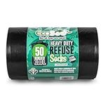 EcoBag - Premium Eco-Friendly Bin Liners - 50 Pack of Heavy Duty Refuse Sacks, 100L Capacity, 736x990mm - Sustainable Choice for Home and Office Waste Management (33micron)