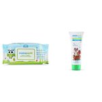 Mamaearth India's First Organic Bamboo Based Baby Wipes (Pack of 1) & 100% Natural Berry Blast Kids Toothpaste 50 Gm, Fluoride Free, SLS Free, No Artificial Flavours, Best for baby