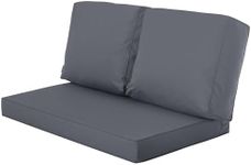 Comcaver Outdoor Loveseat Cushion, Waterproof Weather & Tear Resistant Seat and Backrest Cushion Set for Patio Furniture,46x24 Inch, Dark Grey