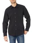 Amazon Essentials Men's Regular-Fit Long-Sleeve Casual Poplin Shirt, Washed Black, M