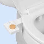 TUSHY Fresh Dual Nozzle Cool Water Bidet: Ultra Slim Toilet Seat Attachment with Front & Rear 180 Degree Clean, (Easy DIY Install in 10 Minutes), Bamboo Knob