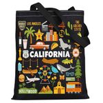 WZMPA California Travel Tote Bag California Vacation Gift California Shopping Grocery Bag California Souvenir Gift, California 2-bl, L