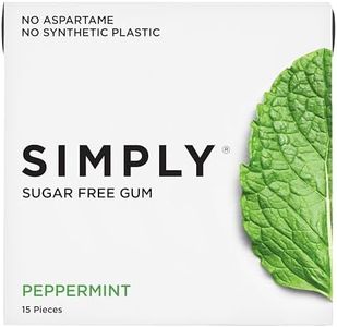 Simply Gum | Sugar Free Xylitol Chewing Gum | Peppermint | Pack of Six (90 Pieces Total) | Plastic Free + Sugar Free + Aspartame Free