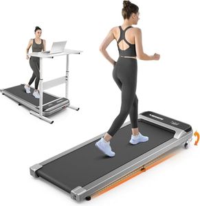 Abonow Walking Pad, Under Desk Treadmill with Incline for Home Office 2.5HP Portable Walking Treadmill with 280 Lbs Weight Capacity Walking Machine, Remote Control, LED Display