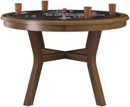 Hillsdale Furniture Cooper Convertible Wood 47 Inch Poker Game Table, Brown