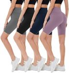 CAMPSNAIL 4 Pack Biker Shorts for Women High Waist - 3"/5"/8" Tummy Control Soft Athletic Yoga Workout Running Gym Shorts