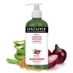 Soulflower Onion Shampoo| Promotes Hair Growth, Hair Fall Control, Healthy Scalp, Nourishment, Dandruff Care| Aloe vera, Plant Keratin, Biotin, Shikakai & Neem | SLS & Paraben Free| 300ml (Pack of 1)