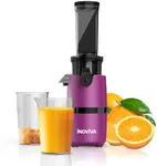 Cold Press Juicer, INOVIVA Masticating Juicer Machines Compact, Slow Juicer with 70 RPM Low Speed, Juice Maker for Vegetable & Fruit, Portable Juice Extractor High Juice Yield & Easy to Clean, Pink