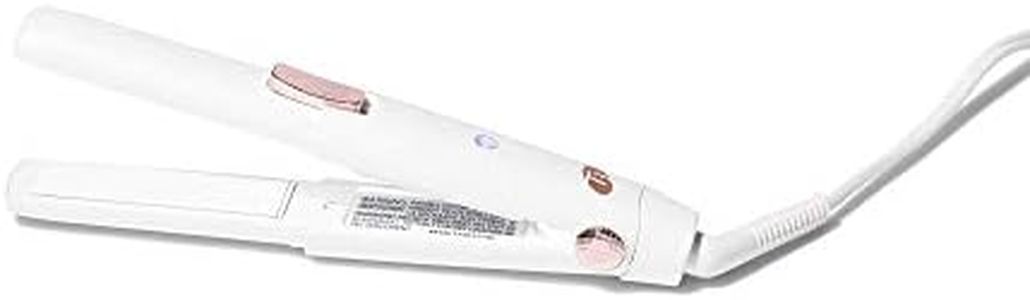 T3 - SinglePass Compact Styling Iron (White & Rose Gold) | Custom Blend Ceramic + Ionic Flat Iron for Hair Straightening and Curling | Travel Curling Iron and Straightener for Hair Styling