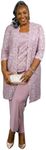 R&M Richards Women's Lace Duster Jacket Shell & Solid Pantsuit - Three Quarter Sleeve 3 Piece Mother of The Bride Pant Suit