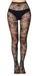 Black Fishnet Patterned Net Tights/Fashion Pattern Pantyhose (Bold English Rose)