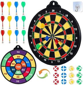 Double-Sided Magnetic Dart Board 2 Styles Available,2 in 1 Dart Board Set for Kids Adults,With 12 Magnetic Dart(12Sticky Ball)Or(2Toy Gun+40Foam Dart)for 6-12 Year Boy Girls Indoor Party Game Toy Gift